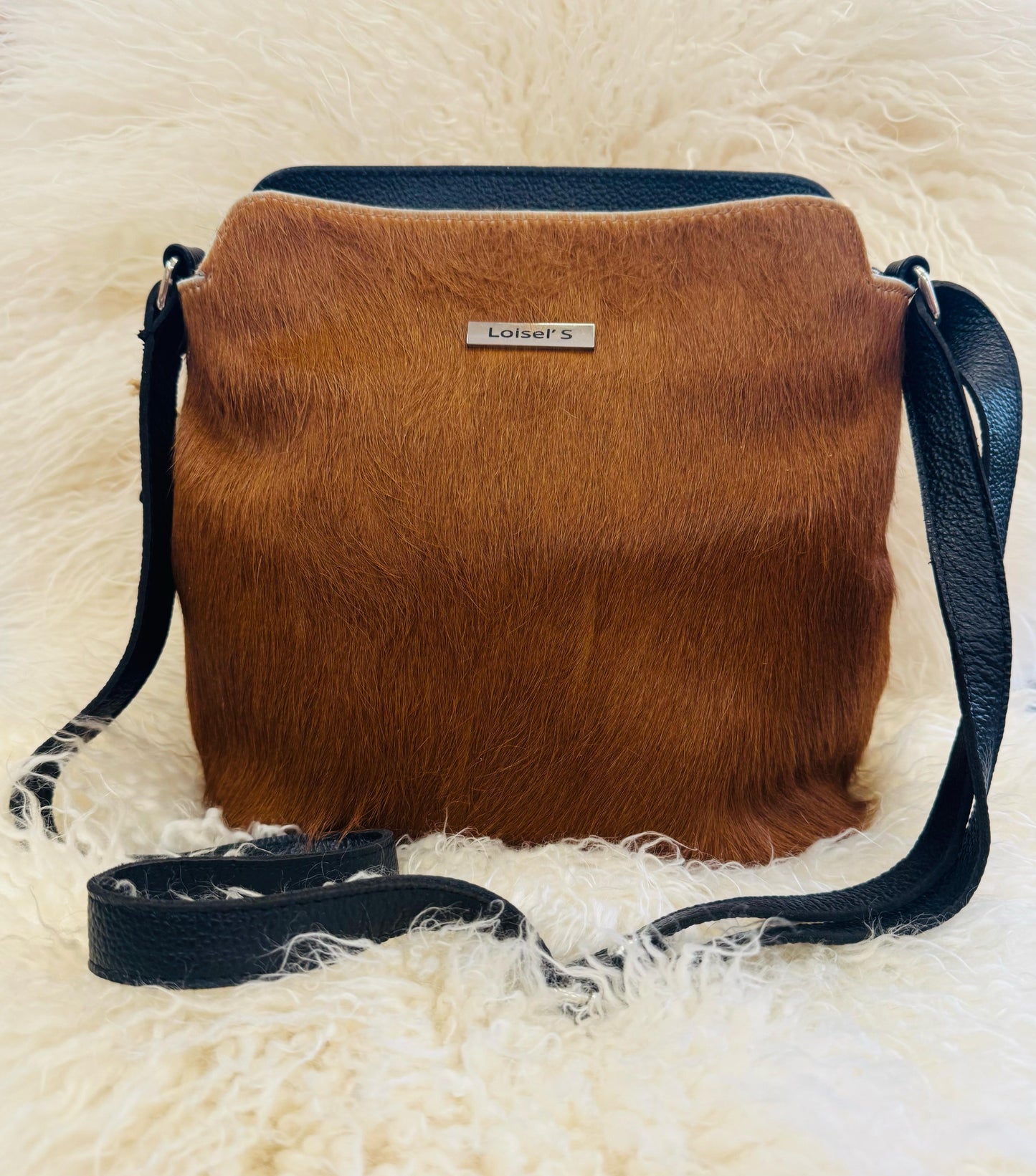 Kuhfelltasche Cognac