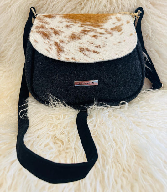 Filz Kuhfelltasche Pünktchen