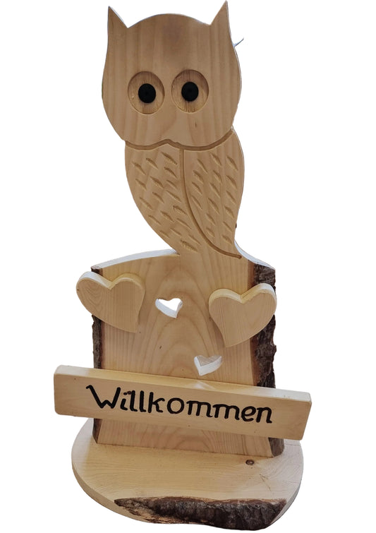 Holzschild Eule / Willkommensschild