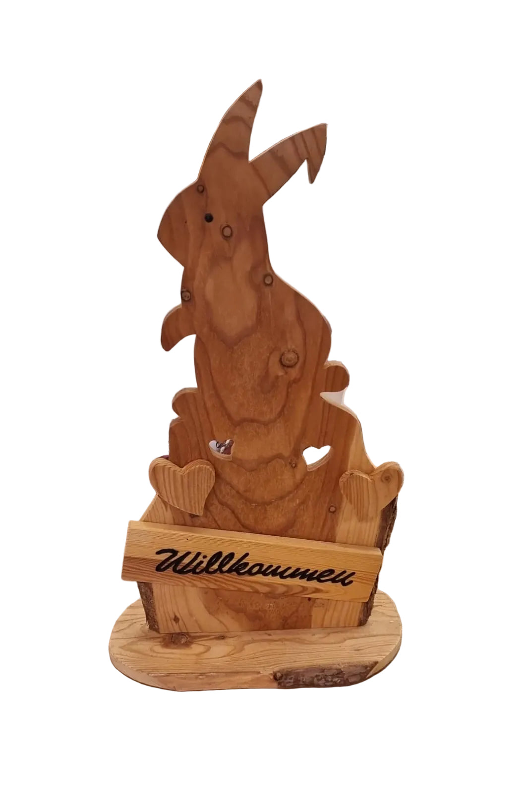 Holz-Willkommesschild Hase