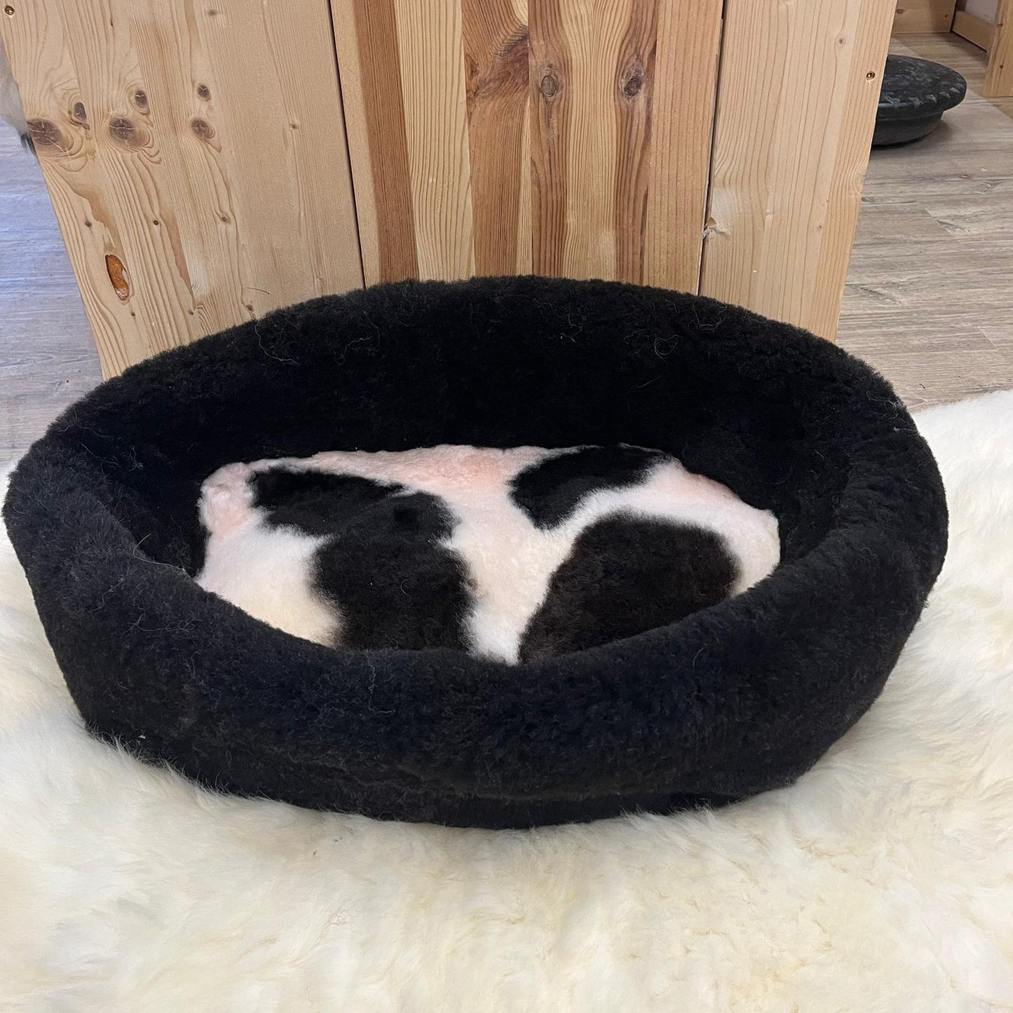 Lammfellbett für Katzen und Hunde – Ø 65 cm 1