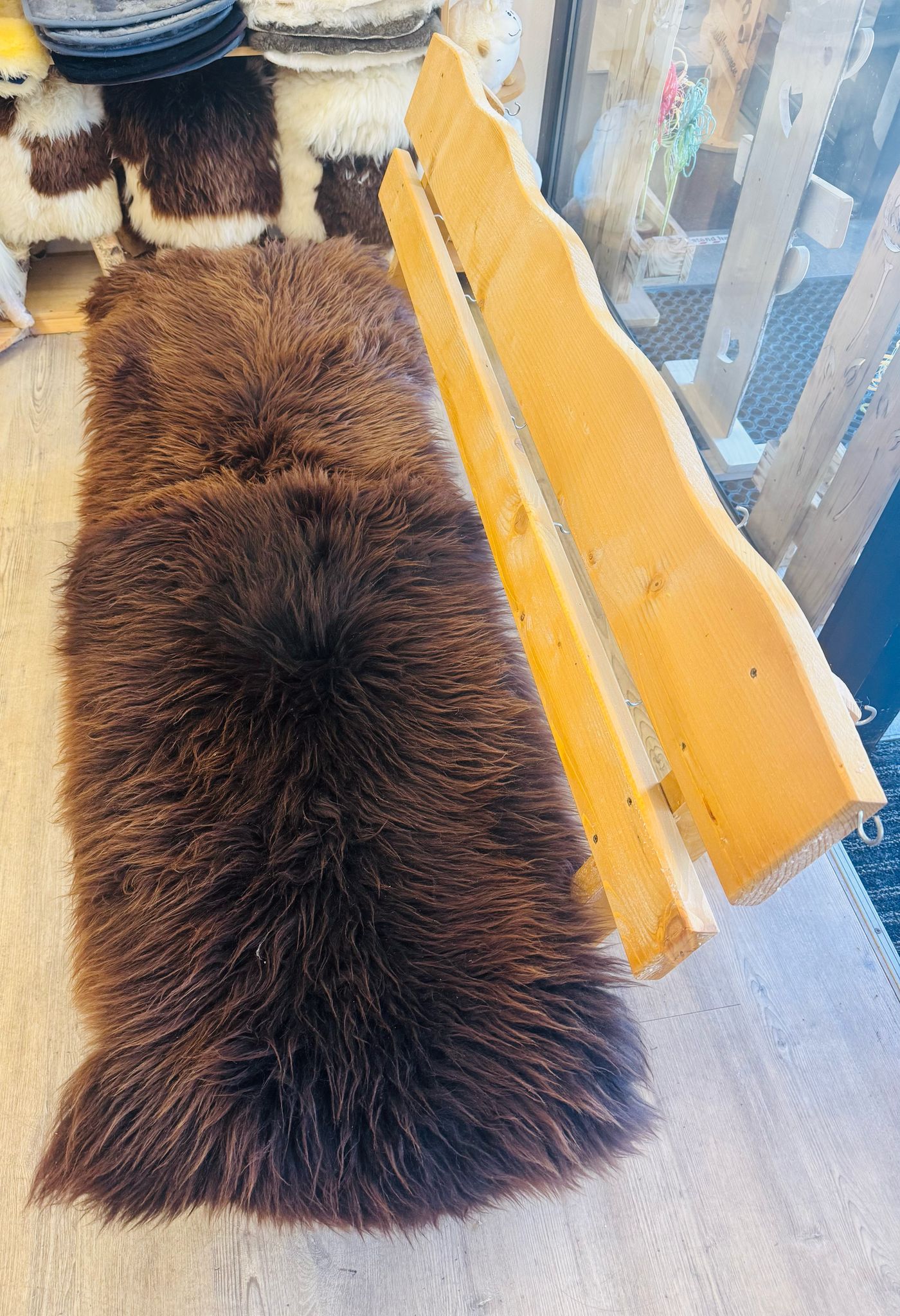 Lammfell Doppelfell braun