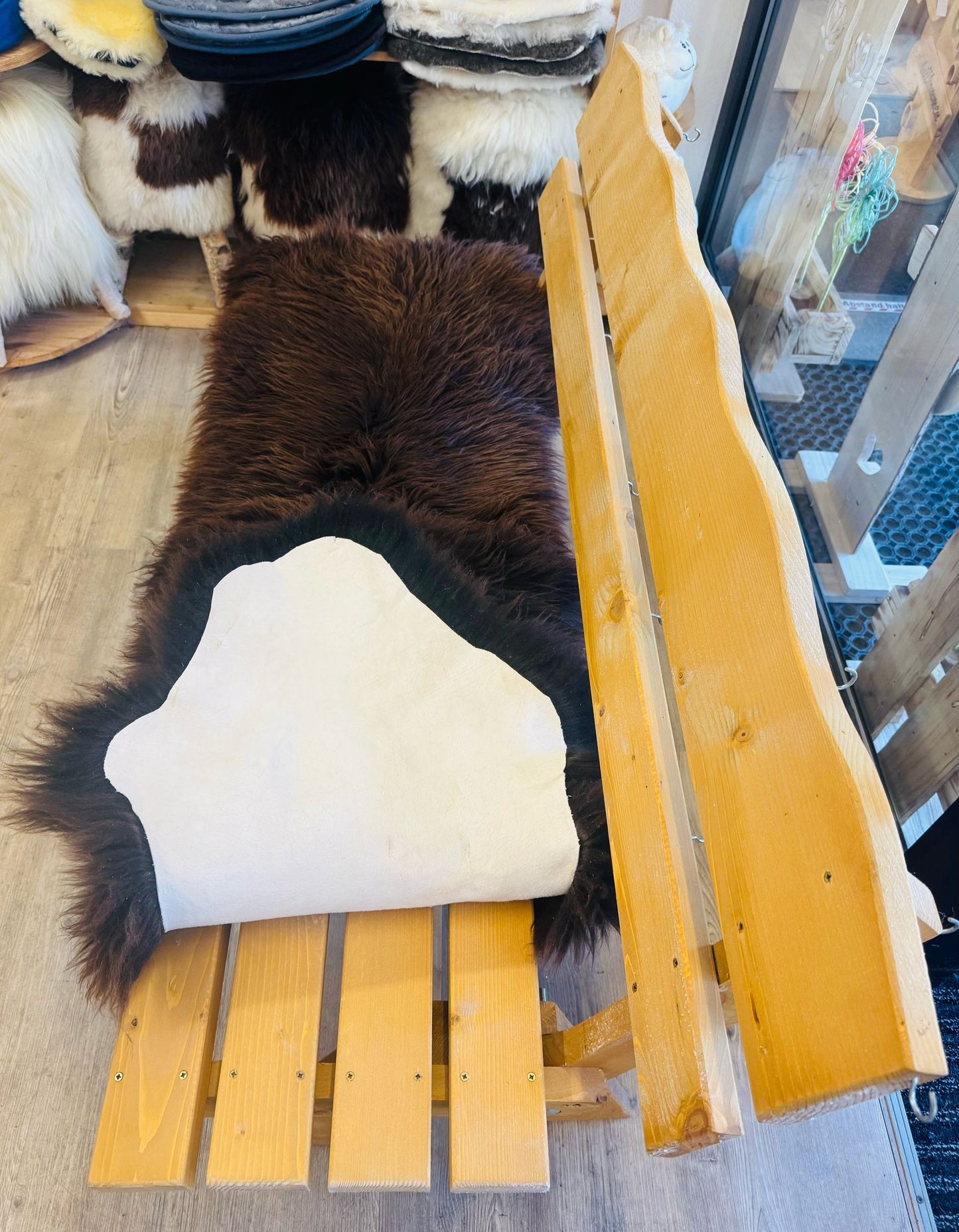 Lammfell Doppelfell braun