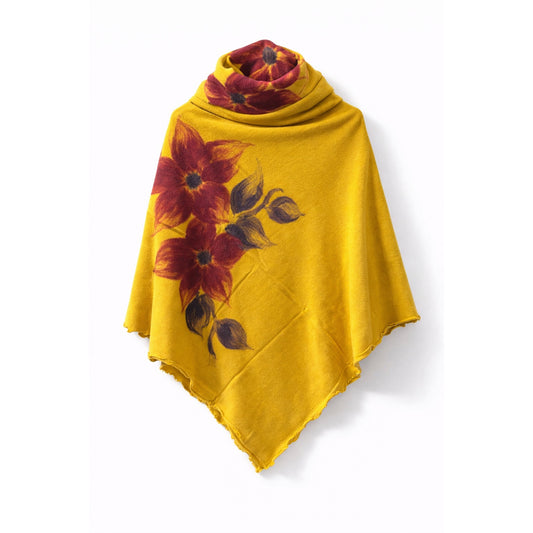 Poncho + Loopschal Set gelb