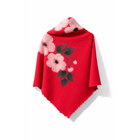 Poncho + Loopschal Set rot