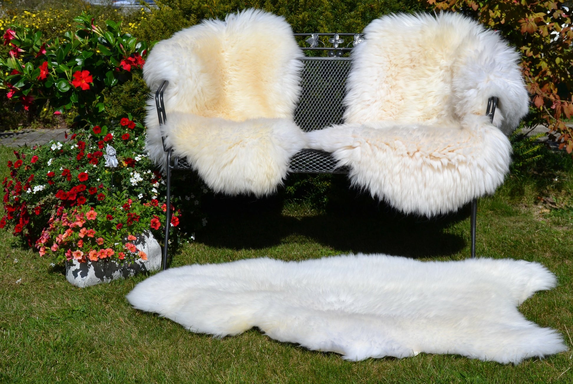 Weißes Merino-Schafsfell