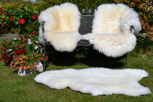 Weißes Merino-Schafsfell