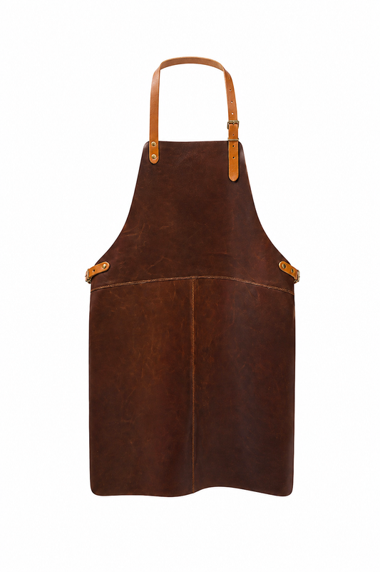 Leder Grillschürze - Braun