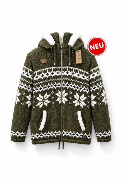 Loisel's Alpaka Wolljacke Olivgrün