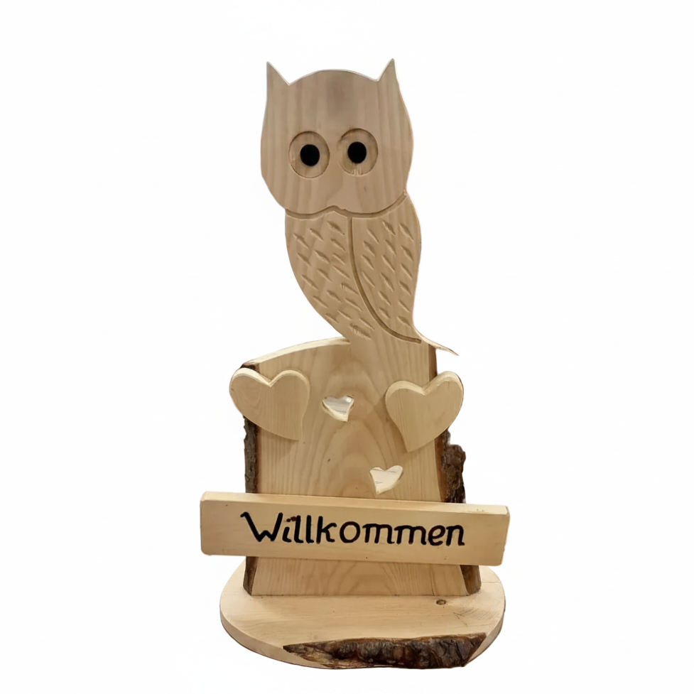 Holzschild Eule / Willkommensschild