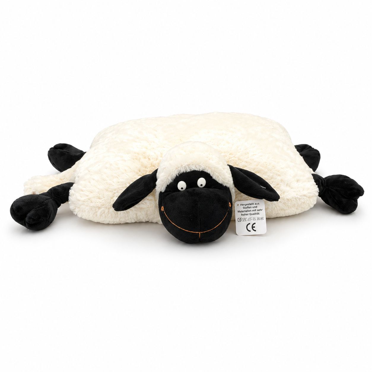 Klappkissen in Tierform "Merle, das Schwarzkopfschaf"