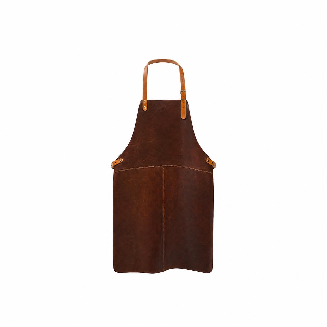 Leder Grillschürze - Braun