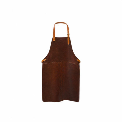Leder Grillschürze - Braun